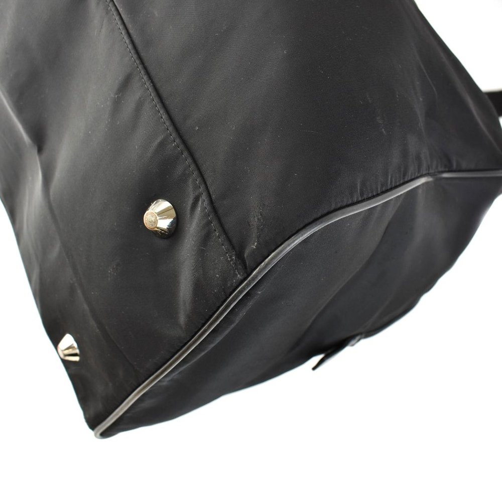 PRADA: Black, Tessuto Nylon & Saffiano Leather Duffel/Weekender Bag (su) - Picture 8 of 12